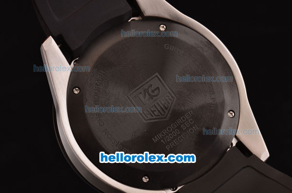 Tag Heuer Mikrogirder 2000 Chronograph Miyota Quartz Steel Case with PVD Bezel - Black Dial - Click Image to Close